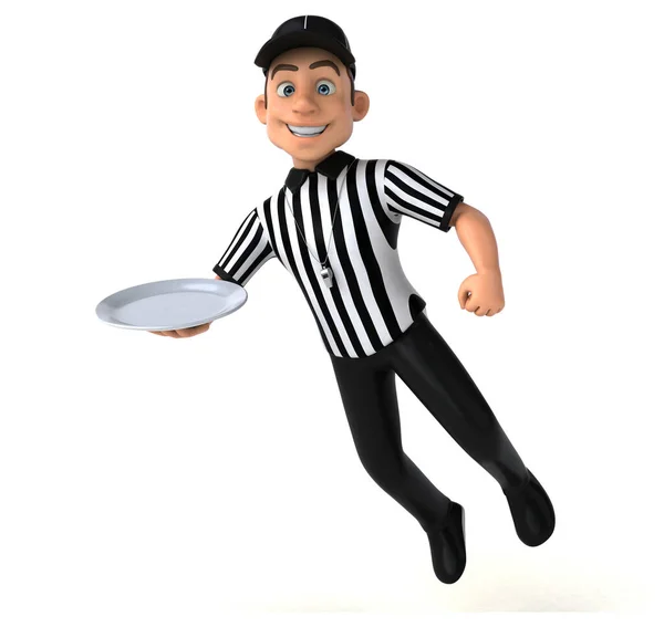 Fun Illustration American Referee Plate — Stock Photo, Image