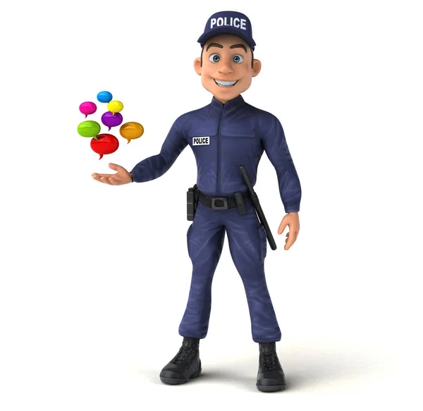 Illustration Amusante Policier Bande Dessinée Avec Des Bulles — Photo