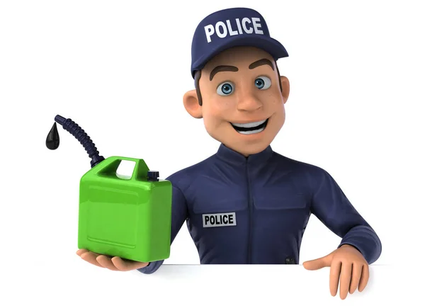 Fun Illustration Cartoon Police Officer Oil — Stock Photo, Image