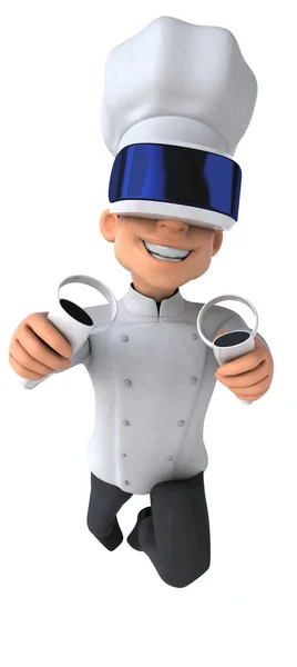 Diversión Ilustración Personaje Dibujos Animados Chef Con Casco —  Fotos de Stock