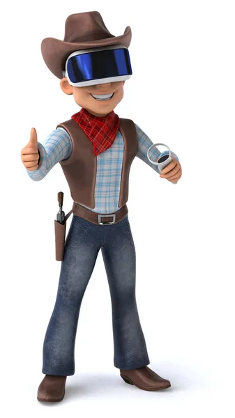 Lustige Illustration Einer Cowboy Comicfigur Mit Einem Helm — Stockfoto