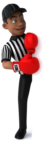 Divertimento Illustrazione Arbitro Americano Boxe — Foto Stock