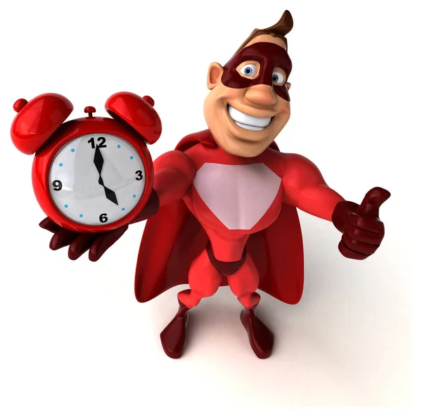 Super Herói Divertido Com Relógio — Fotografia de Stock