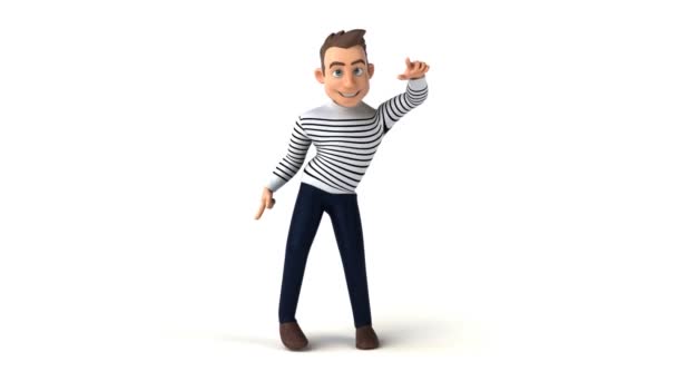 Funny Cartoon Character Casual Man Dancing Animation — Stok Video