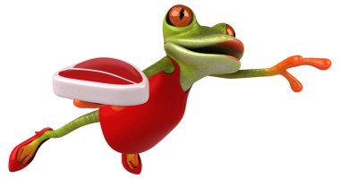 Etli eğlenceli kurbağa - 3D İllüstrasyon