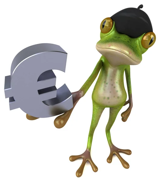 Lustiger Französischer Frosch Mit Euro Illustration — Stockfoto