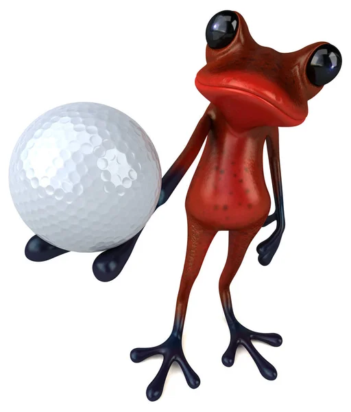 Fun Red Frog Ball Illustration — Stock Photo, Image