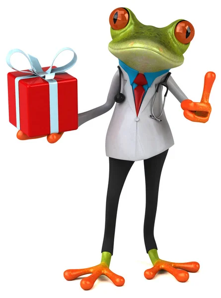 Frog Γιατρός Δώρο Εικονογράφηση — Φωτογραφία Αρχείου