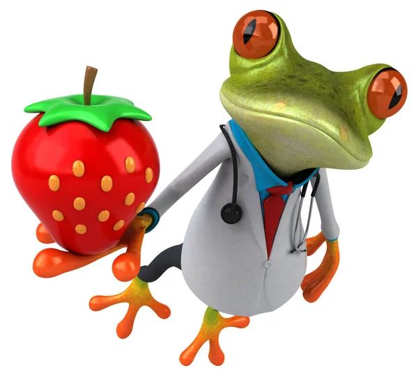 Frog Doctor Strawberry Illustration — Stock Photo, Image