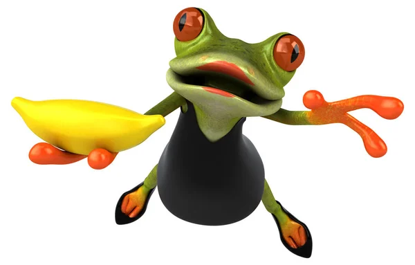 Fun Frog Banana Illustration — Stock Photo, Image