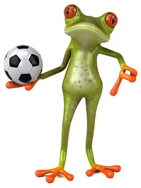 Fun Frosch Mit Ball Illustration — Stockfoto