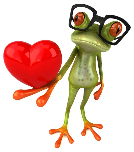 Fun Frog Heart Illustration — Stock Photo, Image
