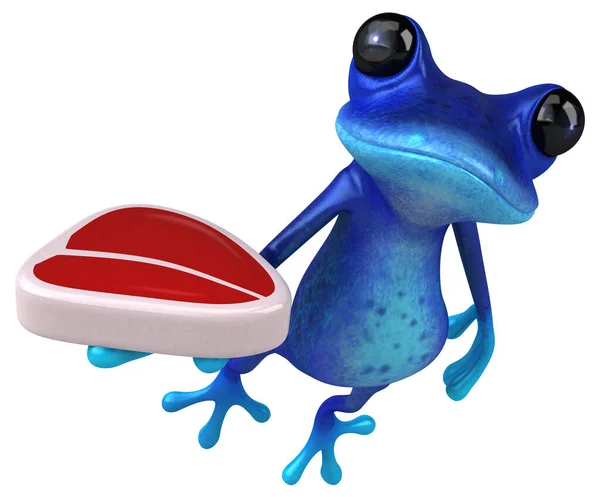 Grenouille Bleue Amusante Viande Illustration — Photo