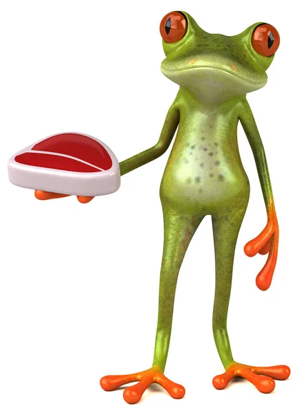 有肉的有趣青蛙 3D图解 — 图库照片