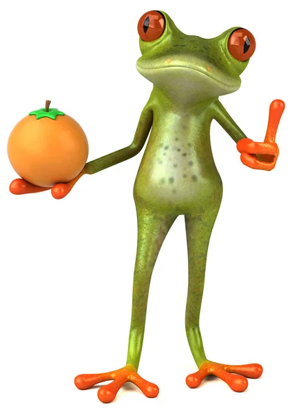 Fun Βάτραχος Πορτοκάλι Εικονογράφηση — Φωτογραφία Αρχείου