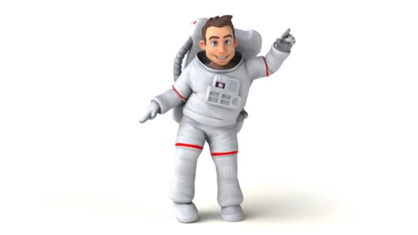 Vicces Rajzfilm Karakter Űrhajós Tánc Animáció — Stock videók