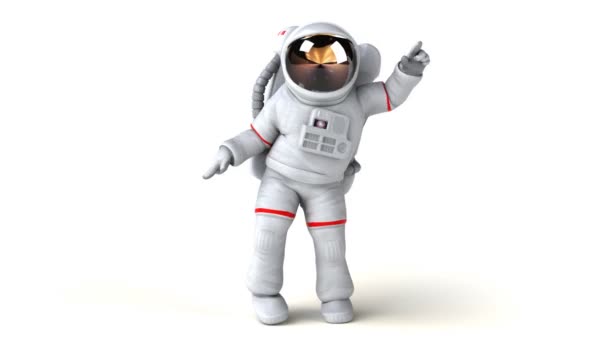 Divertido Personaje Dibujos Animados Astronauta Bailando Animación — Vídeos de Stock