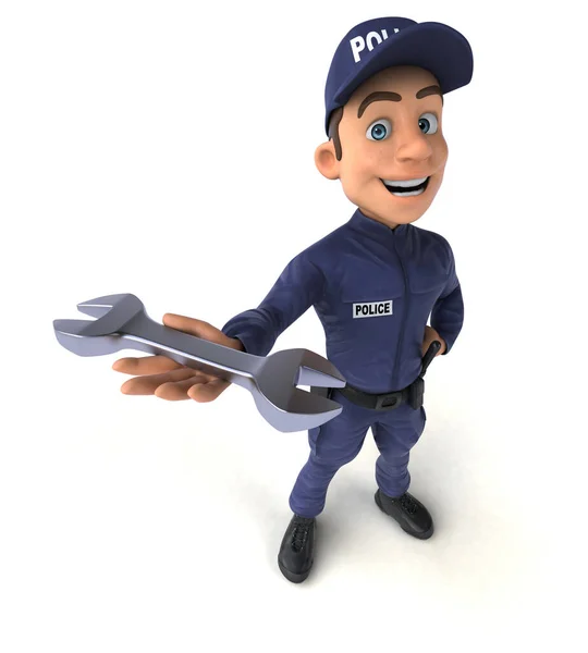 Fun Illustration Cartoon Police Officer Tool — Stock Photo, Image