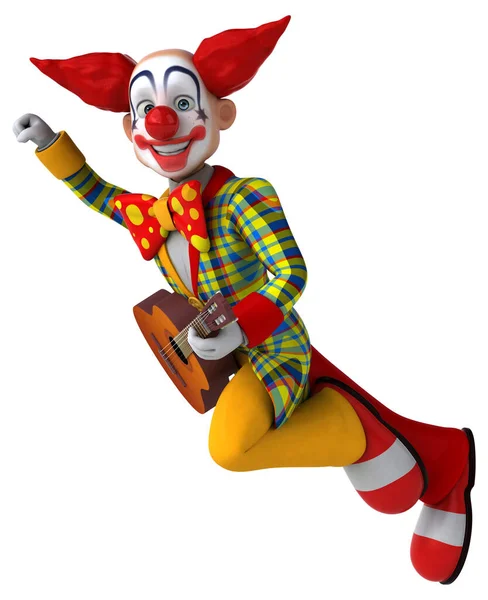 Payaso Divertido Con Guitarra Ilustración — Foto de Stock