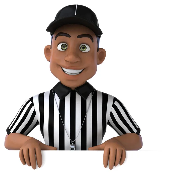 Divertente Illustrazione Personaggio Arbitro Americano — Foto Stock