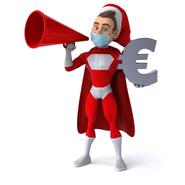 Ilustrasi Yang Menyenangkan Dari Kartun Santa Claus Dengan Topeng Dengan — Stok Foto