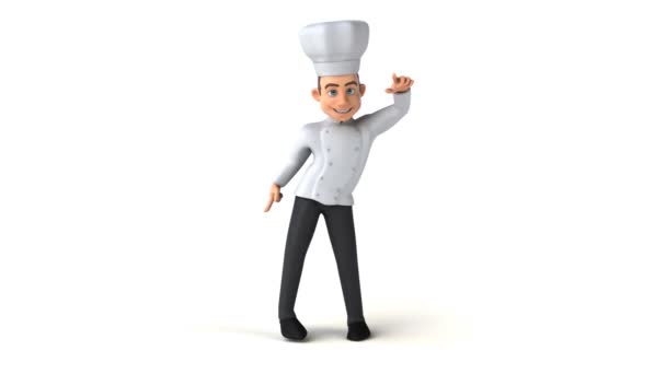 Divertido Personaje Dibujos Animados Chef Bailando Animación — Vídeos de Stock
