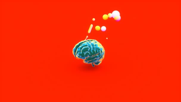 Анимация Творческий Абстрактный Мозг Живописью — стоковое видео