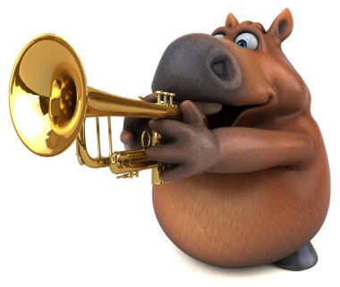 Enstrümanlı eğlenceli at - 3D Görüntü