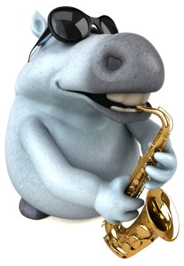 Enstrümanlı eğlenceli at - 3D Görüntü