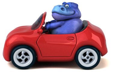 Arabadaki Eğlence Trex - 3D Görüntü