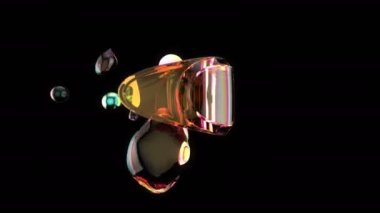 vr gözlük, soyut arkaplan - 3 boyutlu canlandırma 