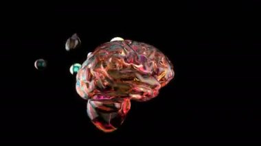 Soyut arkaplanda beynin 3 boyutlu animasyonu 