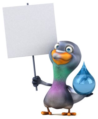 Düşürmeli eğlenceli güvercin - 3D Görüntü