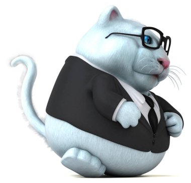 Eğlenceli kedi karakteri - 3D İllüstrasyon