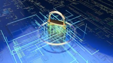 Soyut arkaplana kilitlenmenin 3d canlandırması 