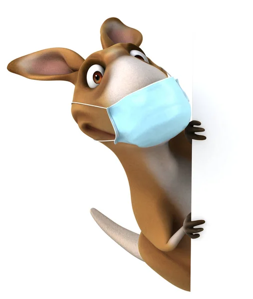 Fun Cartoon Kangaroo Character Mask — Stock Photo, Image