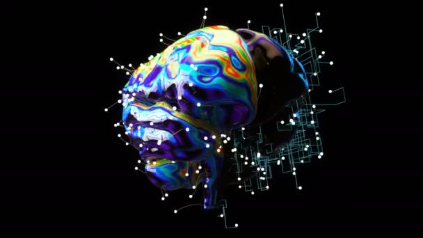 人間と脳のX線 人間の解剖学 3Dアニメーション — ストック動画