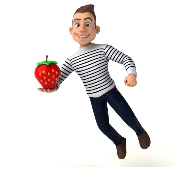 Fun Cartoon Casual Character Strawberry — Stock Photo, Image