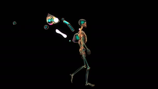 Animation Δημιουργική Αφηρημένη Άνθρωπος Περπάτημα Ζωγραφική Τέχνη — Αρχείο Βίντεο