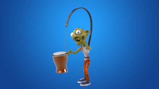 Divertido Personaje Zombie Después Cerveza Animación — Vídeo de stock