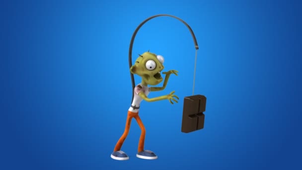 Fun Zombie Postava Čokoládě Animace — Stock video