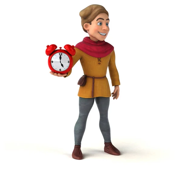 Ilustración Personaje Histórico Medieval Con Reloj — Foto de Stock
