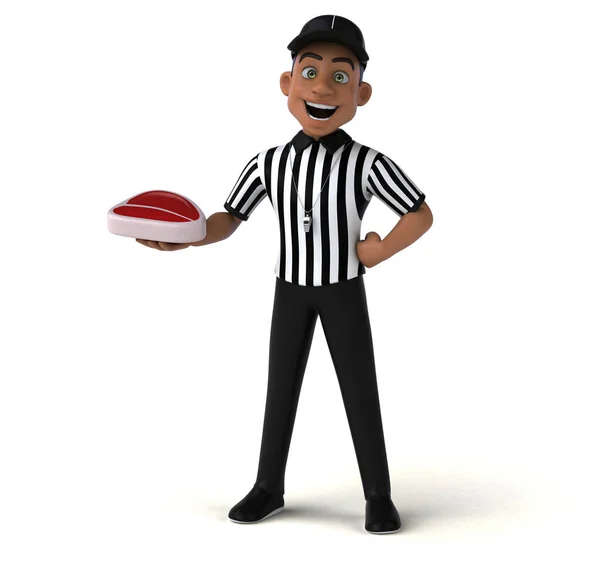 Divertente Illustrazione Arbitro Americano Con Carne — Foto Stock