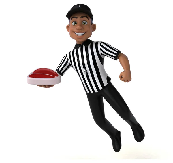 Divertente Illustrazione Arbitro Americano Con Carne — Foto Stock