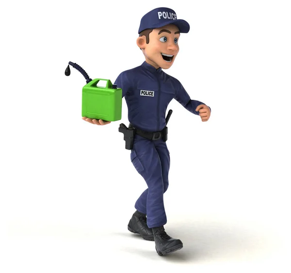 Fun Illustration Cartoon Police Officer Oil — Stock Photo, Image