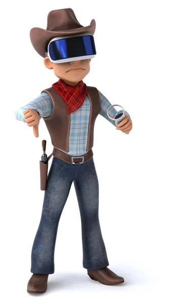Divertente Illustrazione Personaggio Cowboy Con Casco — Foto Stock