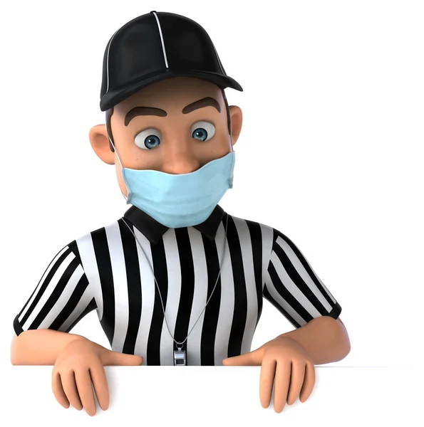 Fun Illustration American Referee Character Mask — Stock Photo, Image