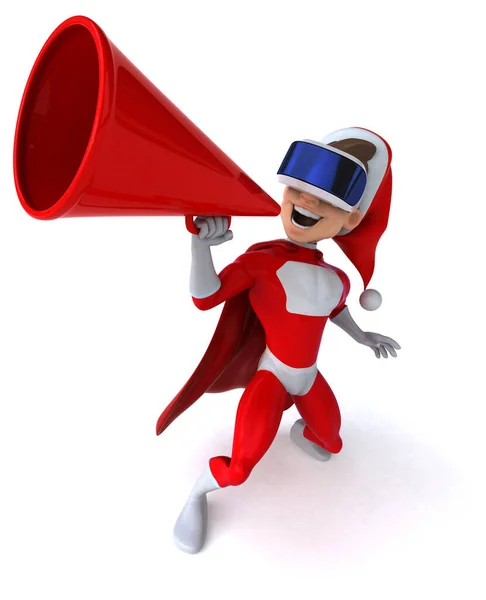 Fun Illustration Super Santa Claus Character Helmet — Stock Photo, Image