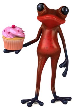 Eğlenceli kurbağa - 3D İllüstrasyon  