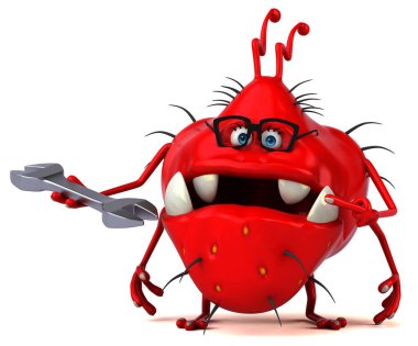 Araçla eğlence mikrobu - 3B İllüstrasyon